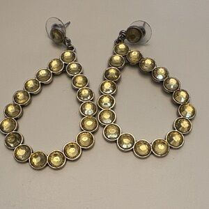 BECO Gold Rhinestone Teardrop Earrings